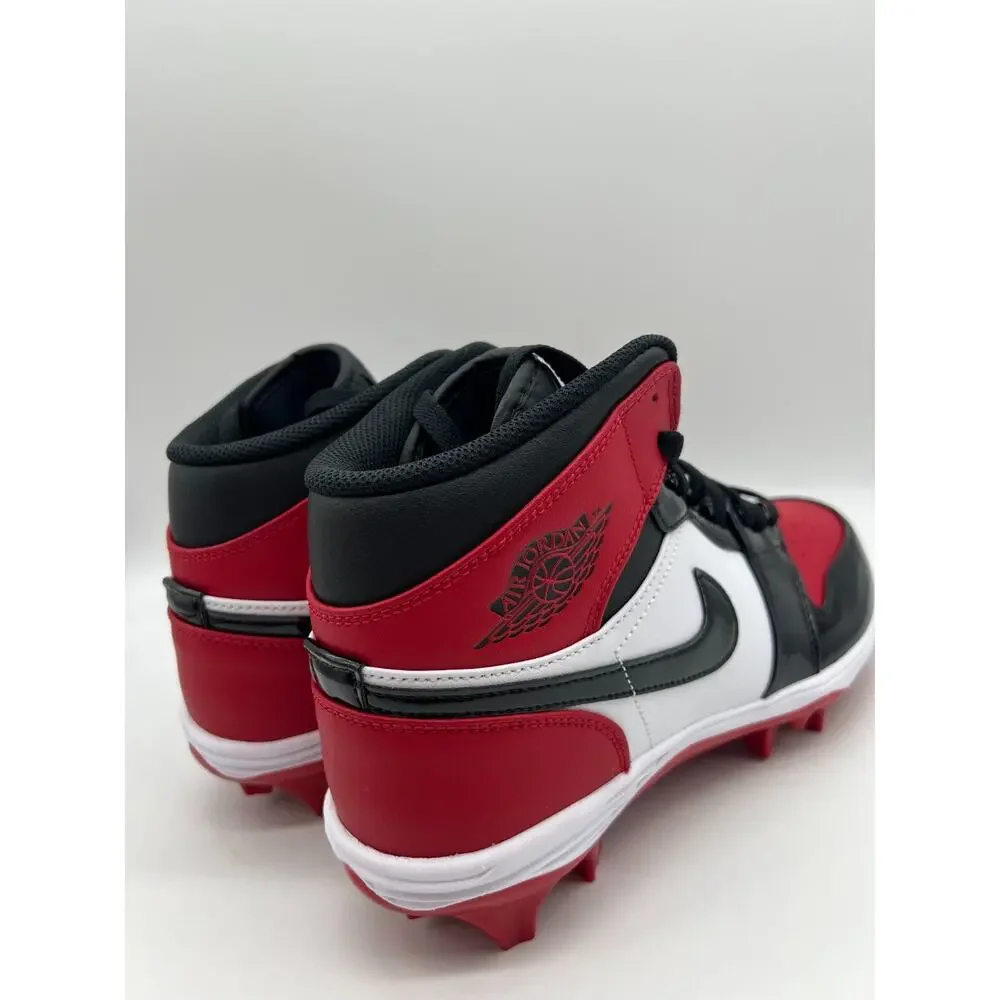 Jordan 1 Mid TD Cleat Bred Toe Men’s Size 10 Football Cleats FJ6805-601 New